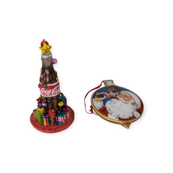 Danbury Mint Coca Cola Christmas Ornament Set of 2 with Original Box - Picture 3 of 13